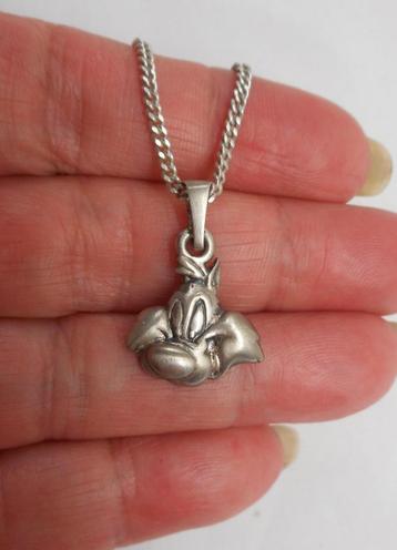 Zilveren ketting looney tunes hanger sylvester nr.2198 beschikbaar voor biedingen