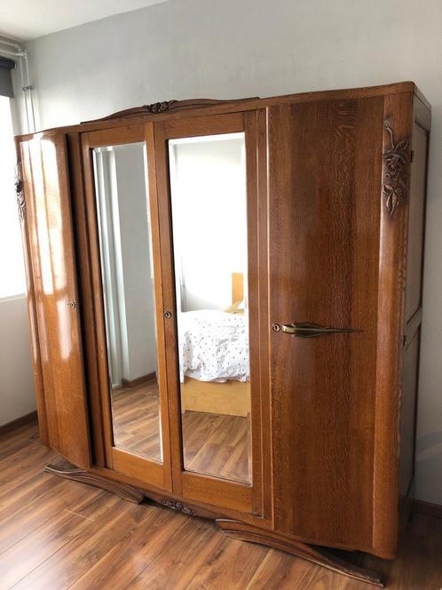 Prachtige antiek vintage kledingkast, mooi rijk houtsnijwerk, Antiek en Kunst, Antiek | Meubels | Kasten, Ophalen