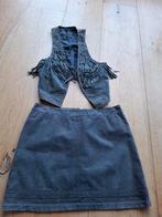 Leren Set Rok & Gilet Grijs Mt 38 - Rits Stuk, Maat 38/40 (M), Ophalen of Verzenden, New View, Grijs