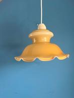 Vintage Gele Glazen Hanglamp, Huis en Inrichting, Lampen | Hanglampen, Ophalen of Verzenden, Zo goed als nieuw, Glas, Minder dan 50 cm