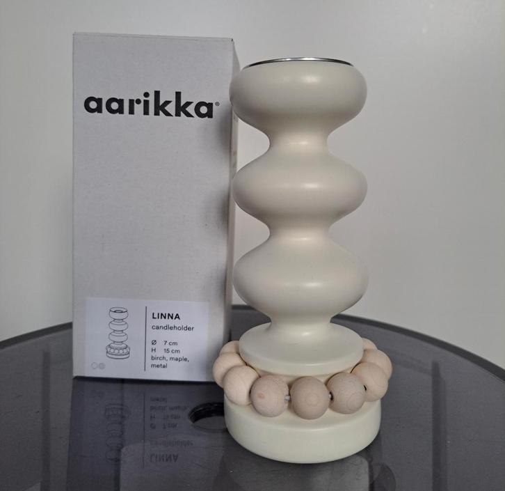 Nieuwe Houten Linna Kandelaar Aarikka Finland, Huis en Inrichting, Woonaccessoires | Kandelaars en Kaarsen, Zo goed als nieuw