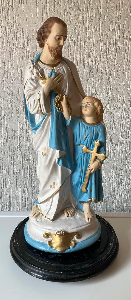 Antiek Beeld Jozef met Jezus, Antiek en Kunst, Antiek | Religie, Ophalen