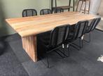 Grote moderne eettafel van acaciahout 240x100 cm van Bruuts, Ophalen, Zo goed als nieuw, Landelijk, 6 tot 8 stoelen