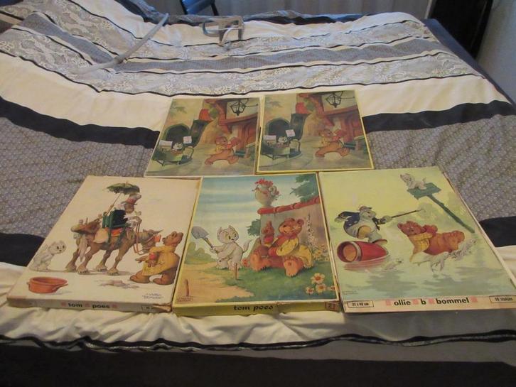 5 oude puzzels van tom poes en bommel, Boeken, Stripboeken, Gelezen, Meerdere stripboeken, Ophalen of Verzenden