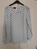 Mooie blouse van Taifun wit met zwarte polkadots maat L, Ophalen of Verzenden, Zo goed als nieuw