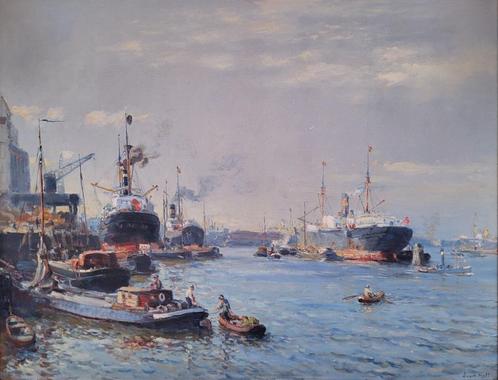 Evert Moll en meerdere havens., Antiek en Kunst, Kunst | Schilderijen | Klassiek, Ophalen