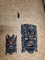 Prachtige houten Chinese maskers , hout uit Tianjin, Ophalen of Verzenden, Zo goed als nieuw