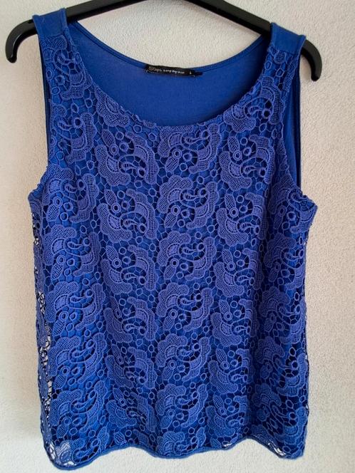Mooi blauwe top van Steps. Maat L., Kleding | Dames, Tops, Zo goed als nieuw, Maat 38/40 (M), Blauw, Zonder mouw, Ophalen of Verzenden