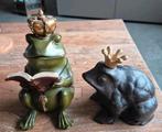 2x Kikker met kroon - 1x keramiek/1x gietijzer, Ophalen of Verzenden, Zo goed als nieuw, Dier