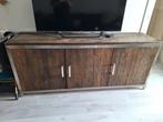 Houten Dressoir met RVS Accenten, Ophalen, Gebruikt, 150 tot 200 cm, Metaal
