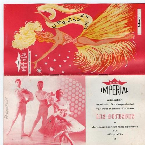 Programmablad "Cabaret/Nightclub Imperial" in Frankfurt, Verzamelen, Muziek, Artiesten en Beroemdheden, Zo goed als nieuw, Overige typen