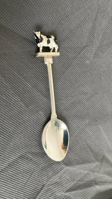 Koe verzilverd lepeltje/suikerschepje . Vintage  beschikbaar voor biedingen
