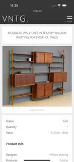 William Watting modulair systeem jr 50 Cadovius Webe, Huis en Inrichting, Kasten | Wandmeubels, Ophalen, Gebruikt, Glas, 200 cm of meer