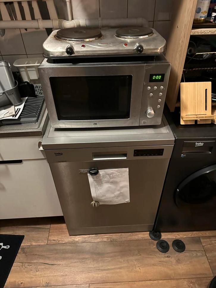 ETNA ECM243RVS Combimagnetron - Grill & Hetelucht, Witgoed en Apparatuur, Magnetrons, Gebruikt, Vrijstaand, Combimagnetron, 45 tot 60 cm