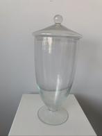 Glazen vaas op pootje met deksel ongeveer 40cm hoog, Huis en Inrichting, Ophalen, Overige kleuren, Glas, Minder dan 50 cm