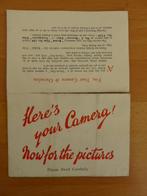 Kodak reclame folder bij Hawkeye camera, Verzamelen, Ophalen of Verzenden, Voor 1940