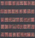 PERFINS op SG43 UK rode penny zegels letters in hoeken 45x, Ophalen of Verzenden, Gestempeld