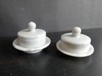 2 Vintage marmeren botervlootjes/boterklokjes, Ophalen of Verzenden, Zo goed als nieuw