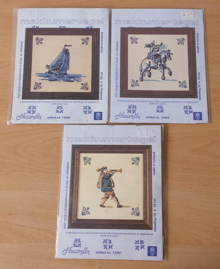 3 x Makkumer Tegel Pakket - Nouvelle, Hobby en Vrije tijd, Borduren en Borduurmachines, Nieuw, Borduurpakket, Handborduren, Ophalen of Verzenden