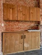 Te koop: Grenen keukenkasten – 9 stuks, Ophalen, Gebruikt, Overige kleuren, 200 cm of meer