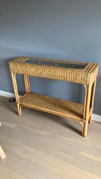 Vintage rotan Boho  bohimian sidetable, Huis en Inrichting, Tafels | Sidetables, Ophalen, Zo goed als nieuw, 25 tot 50 cm, Rechthoekig