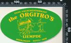 Sticker: Dans en amusementsorkest The Orgitros - Liempde (1), Ophalen of Verzenden, Zo goed als nieuw, Bedrijf of Vereniging
