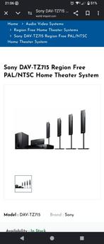 Sony Home Cinema Set met Subwoofer, Ophalen, Zo goed als nieuw, Sony, Dvd-speler
