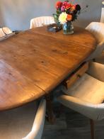 Ovalen eettafel, uitklapbaar, Huis en Inrichting, Tafels | Eettafels, Ophalen, Gebruikt, 100 tot 150 cm, Vijf personen of meer