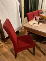 4 Rode Eetkamerstoelen - goed als nieuw, Ophalen, Zo goed als nieuw, Vier, Stof
