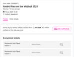2 tickets André Rieu - Vrijthof - za 19/07/25 - arrangement, Tickets en Kaartjes, Twee personen, Juli, Instrumentaal