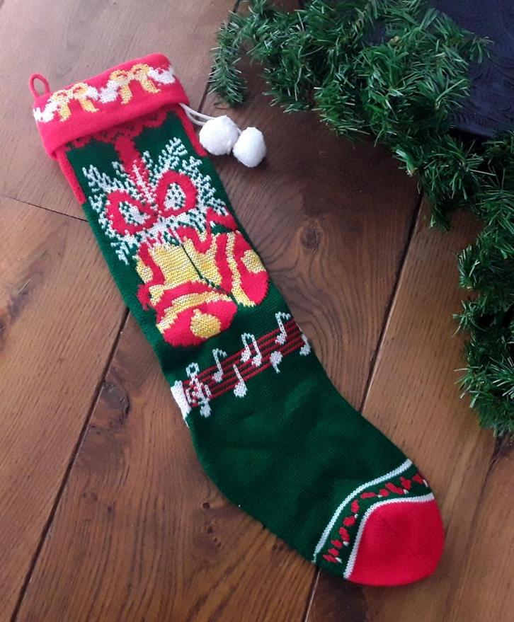 Vintage kerstsok - kerstkous - met ophanglus - circa 50 cm l, Diversen, Kerst, Zo goed als nieuw, Ophalen of Verzenden