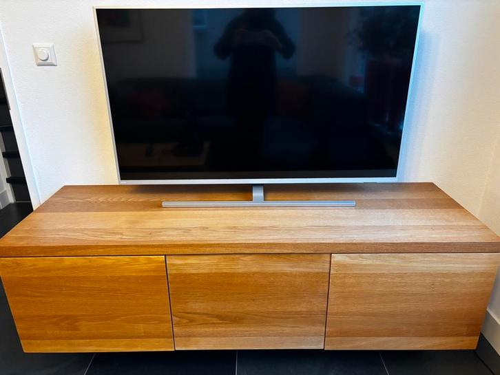 Zwevend TV meubel massief licht eiken, Huis en Inrichting, Kasten | Televisiemeubels, Gebruikt, Minder dan 100 cm, 150 tot 200 cm