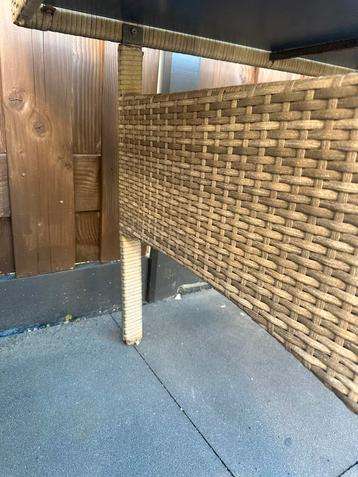 Tuintafel Wicker met Glasplaat beschikbaar voor biedingen