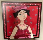 Schilderij "Vogel op mijn hoed" 60 x 60 cm, Ophalen