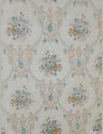 13973 Barok behang pastelblauw bloemen klassiek vintage oud, Huis en Inrichting, Stoffering | Behang, Verzenden, Minder dan 10 m²