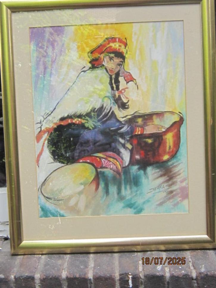 Jan Staats KIEWIET(Ed Jeska), Pr Aquarel Marokk Dame ???, Antiek en Kunst, Kunst | Schilderijen | Klassiek, Ophalen