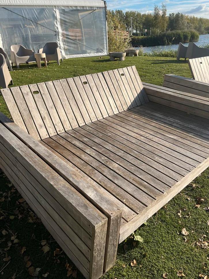 Luxe Ligbedden met Kussens, Tuin en Terras, Tuinbanken, Gebruikt, Hout, Ophalen
