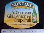 sticker kontiki logo oase van gin lemon grapefruit, Verzenden, Zo goed als nieuw, Merk