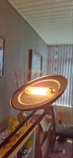 Staande vloerlamp met dimmer., Ophalen, Halogeen, Gebruikt, Metaal of Aluminium