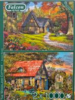 Falcon de luxe 2 x 1000 stukjes cottage puzzel, Ophalen of Verzenden, 500 t/m 1500 stukjes, Zo goed als nieuw, Legpuzzel