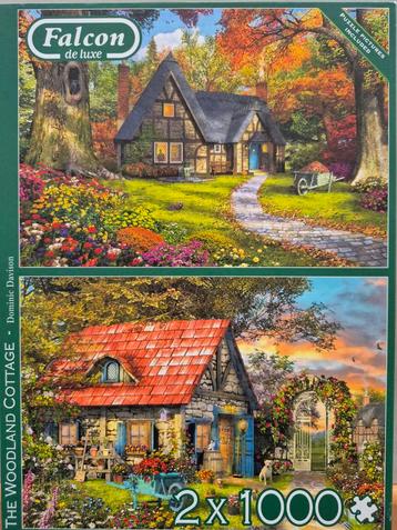 Falcon de luxe 2 x 1000 stukjes cottage puzzel  beschikbaar voor biedingen