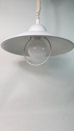 Vintage hanglamp, retro wit metaal, rolly systeem. S39, Tweedehands verkoop, Tweedehands verkoop, Gebruikt, Ophalen of Verzenden
