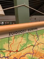Schoolplaat Zuidoost Europa - vintage retro poster landkaart, Ophalen of Verzenden, Aardrijkskunde