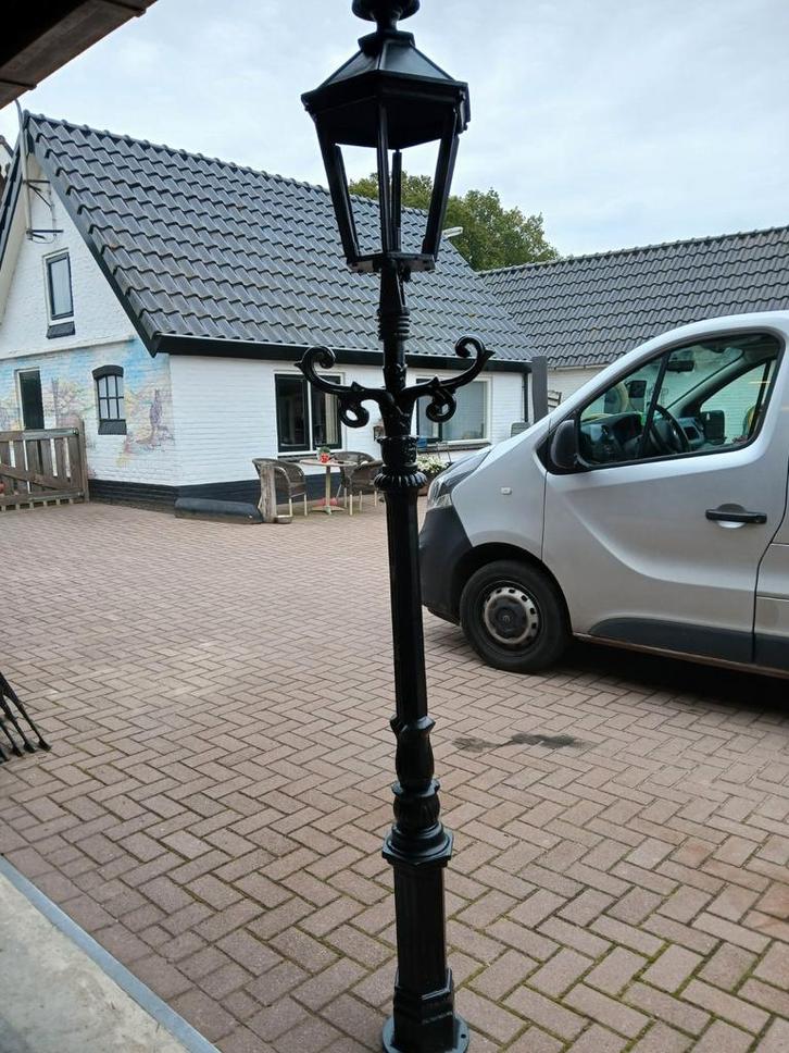 Gietijzeren Tuinlantaarn, Tuin en Terras, Buitenverlichting, Gebruikt, Staande lamp, IJzer, Minder dan 50 watt, Netvoeding, Waterbestendig