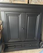 Zwarte landelijke klassieke broodkast ladenkast buffetkast, Ophalen, Zo goed als nieuw, 25 tot 50 cm