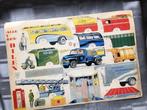 Bouwplaat auto service station met vrachtauto’s jaren ’50, Antiek en Kunst, Antiek | Speelgoed, Ophalen of Verzenden