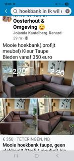 Supermooie hoekbank 2.20 bij 2.70 Taupe kleur, Ophalen of Verzenden