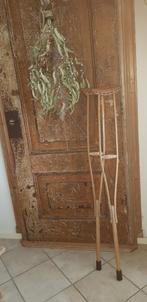 Oude loop krukken hout met leder landelijk brocante, Antiek en Kunst, Ophalen of Verzenden