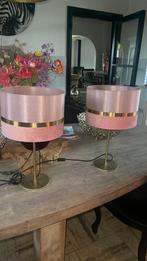 Tafellamp 2 roze met goud, Huis en Inrichting, Lampen | Tafellampen, Ophalen of Verzenden, Zo goed als nieuw, Minder dan 50 cm