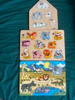 Houten kinderpuzzel 3x, Gebruikt, Ophalen of Verzenden, Van hout, Minder dan 10 stukjes